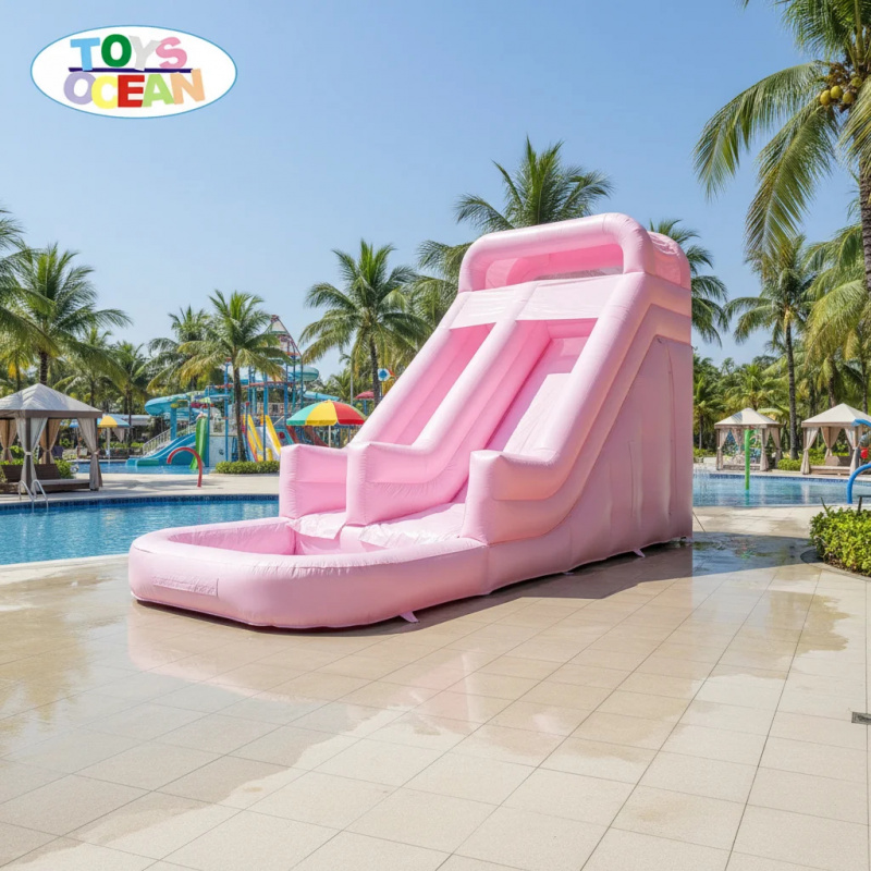 Water Slide Inflatable - Escorregador Inflável Comercial Rosa de Duas