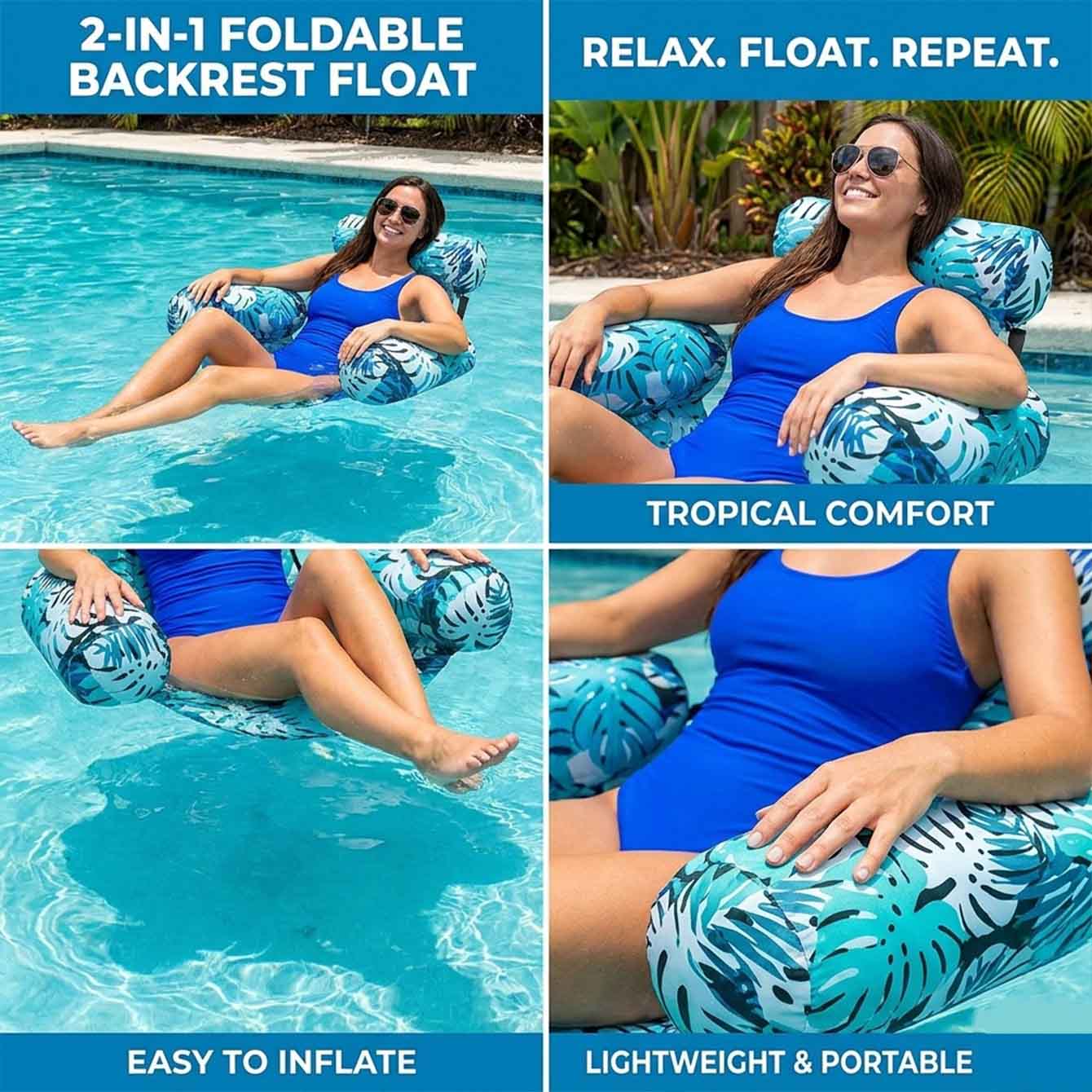1PC Cadeira Flutuante Inflável - Pool Lounger Inflatable avaliação e preço