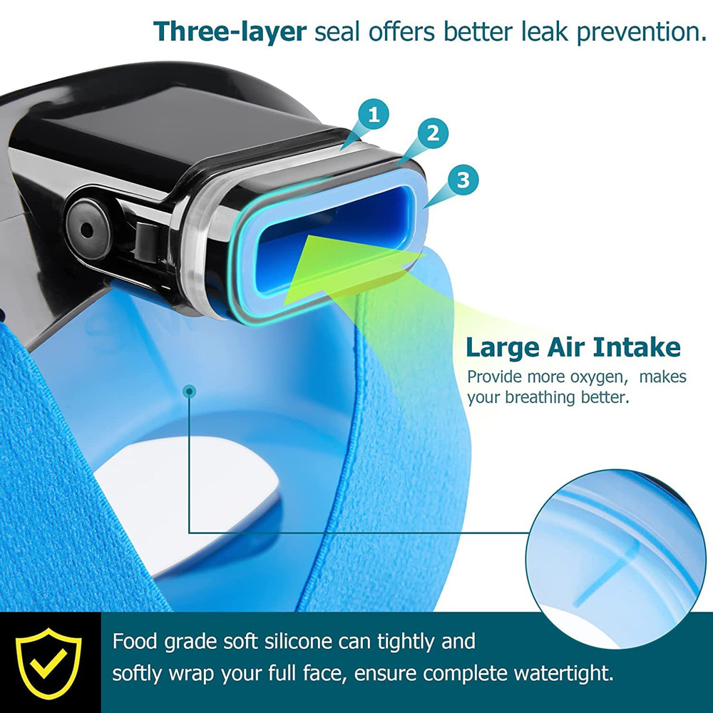 Nova máscara de mergulho facia - Snorkel Mask Full Face avaliação e preço