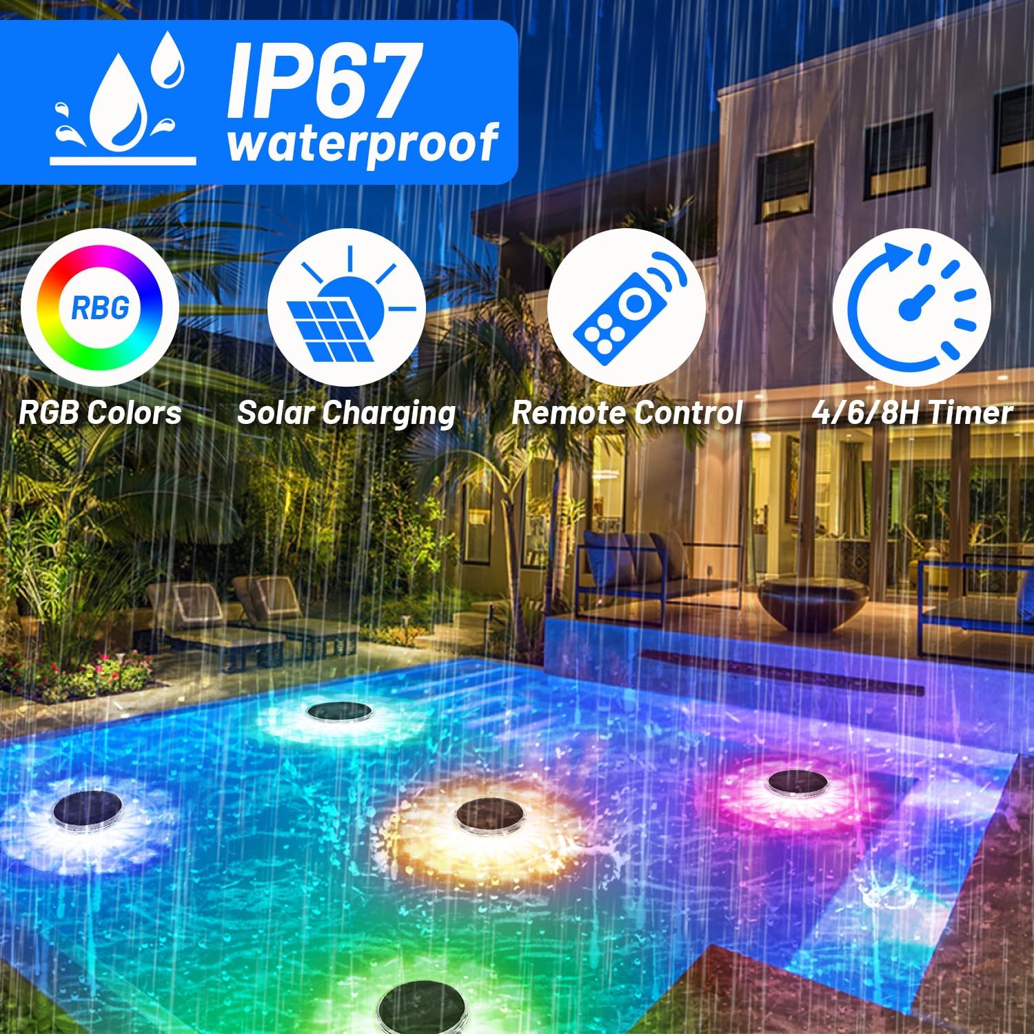 Luzes de piscina, flutuantes r - Pool Light Solar Rechargeable avaliação e preço