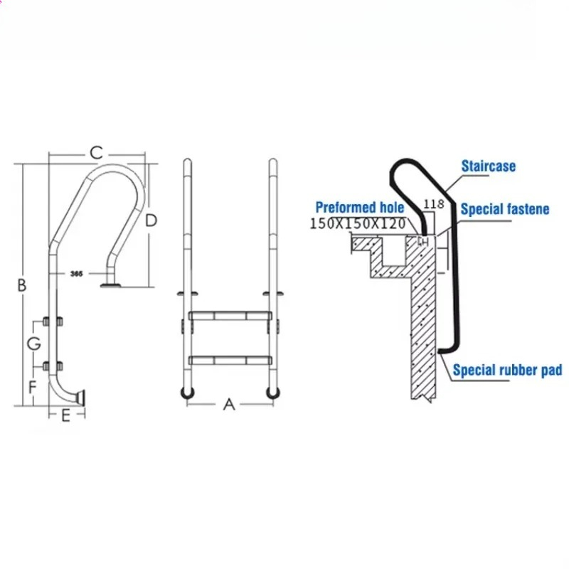 Escada para Piscina Elevada em - Pool Ladder Above Ground avaliação e preço