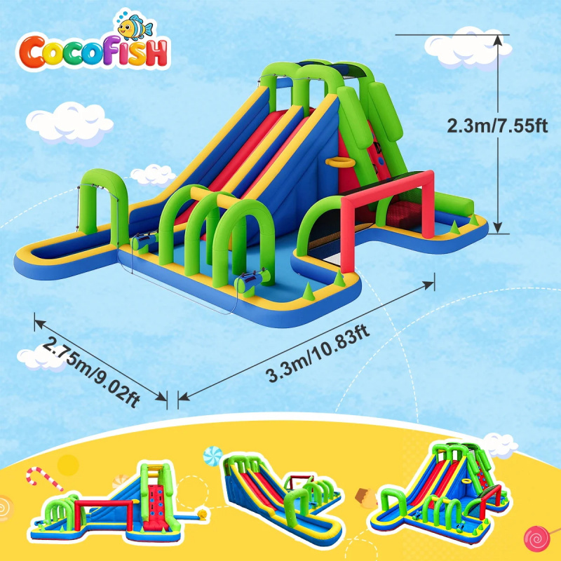 Cocofish Grande Parque Aquátic - Water Slide Inflatable avaliação e preço