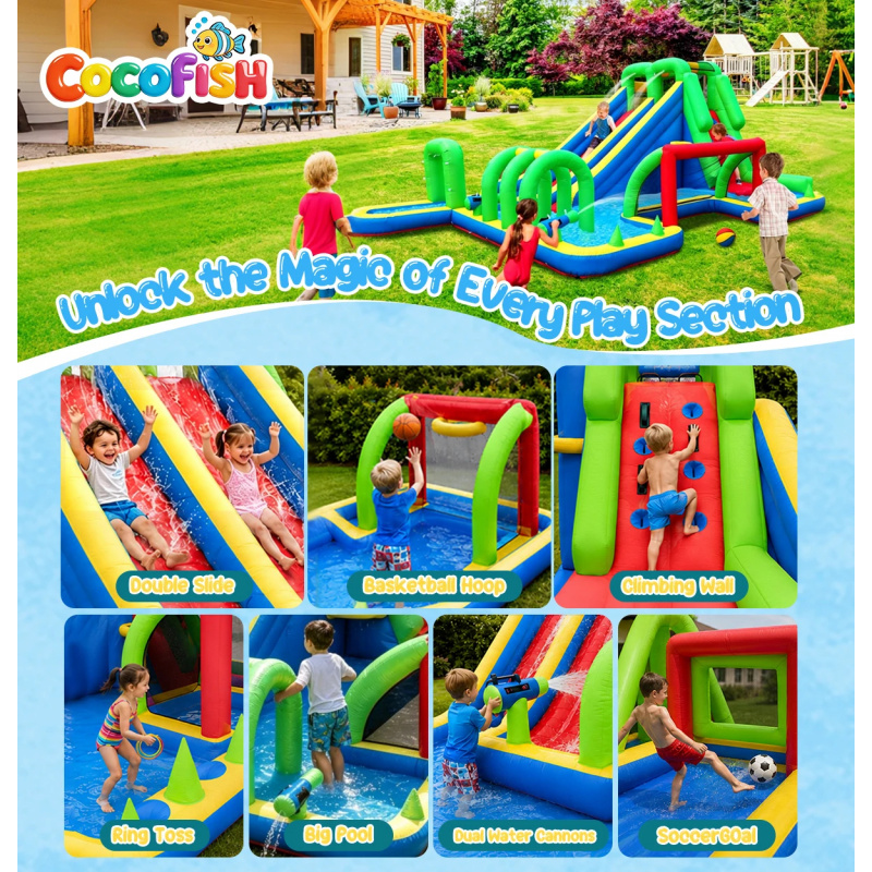 Cocofish Grande Parque Aquátic - Water Slide Inflatable avaliação e preço