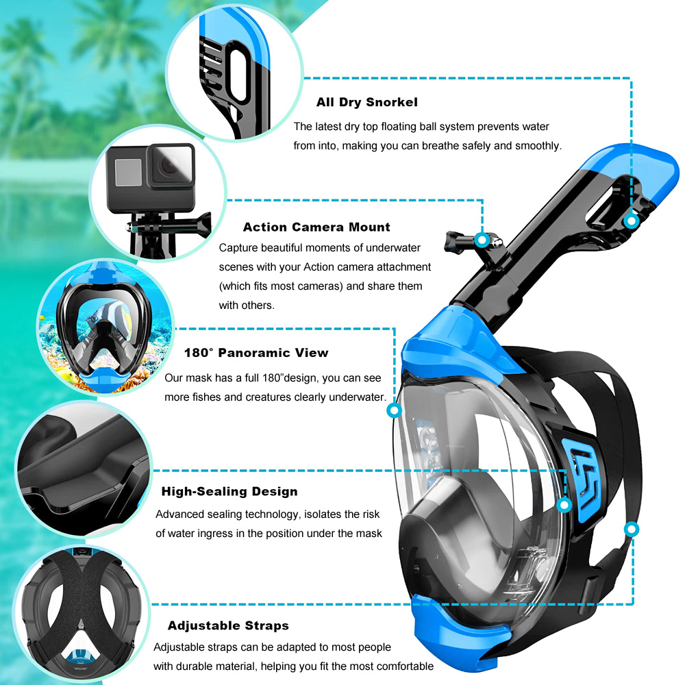 Máscara de snorkel facial comp - Snorkel Mask Full Face avaliação e preço