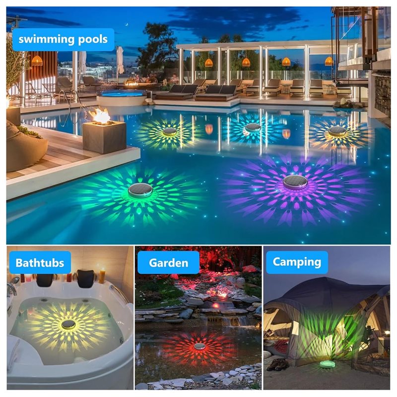 Luzes de piscina flutuantes re - Pool Light Solar Rechargeable avaliação e preço