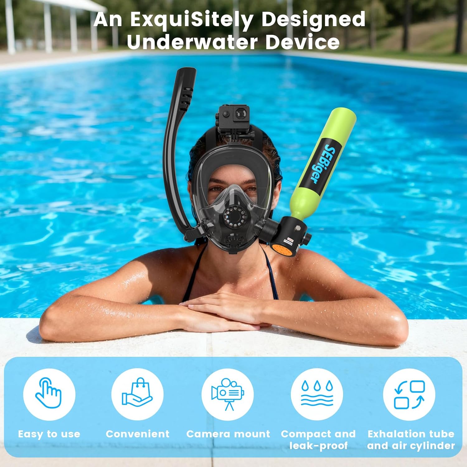 Mini Cilindro de Mergulho 0.5L - Snorkel Mask Full Face avaliação e preço