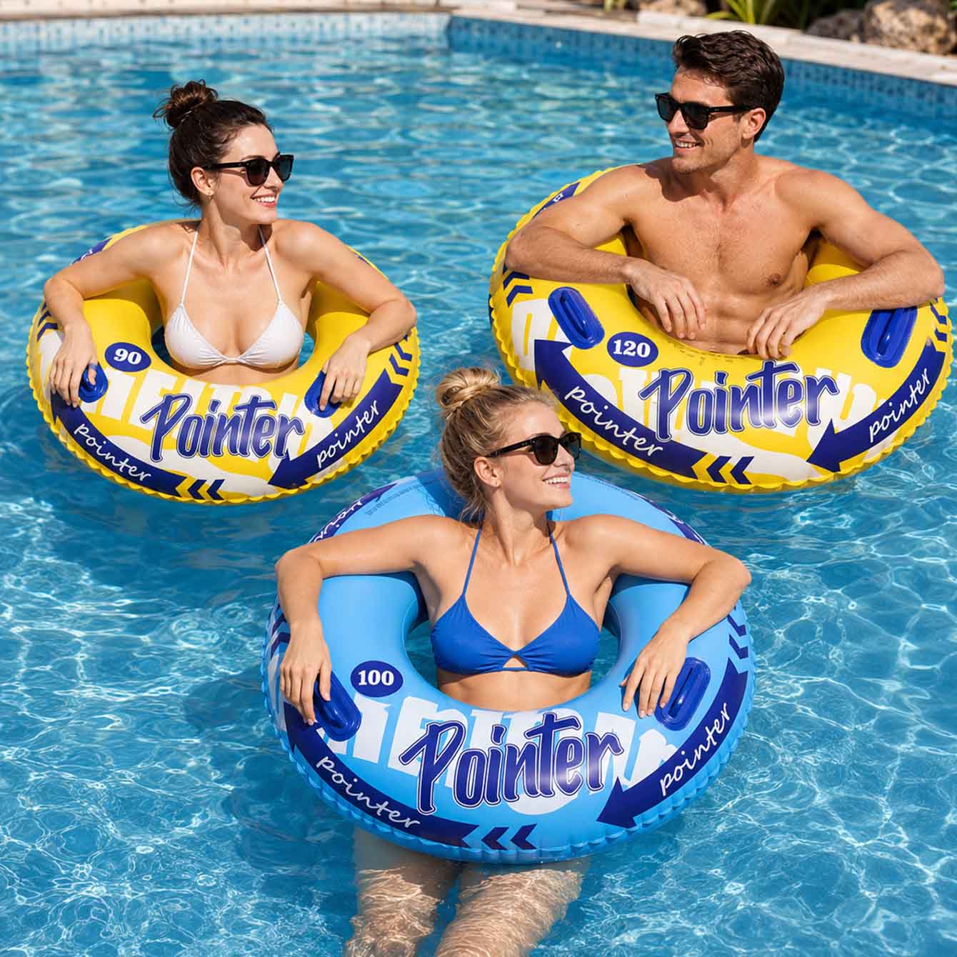 1PC Boia Inflável com Alças 90 - Pool Float Ring Inflatable avaliação e preço